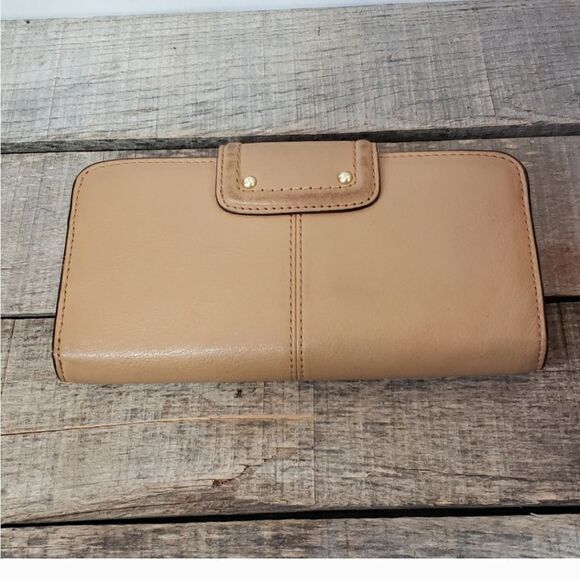 VINTAGE COACH Ashley Slim Envelope Leather Wallet Tan - Picture 3 of 11